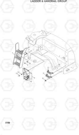 5100 LADDER & WHEEL CHOCK HL740TM-3(#0251-), Hyundai