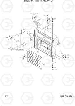 5113 COWL(2/4, LOW NOISE, #0254-) HL740TM-3(#0251-), Hyundai