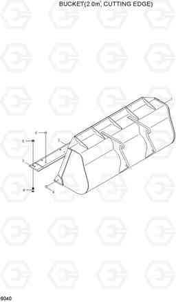 6040 BUCKET(2.0M3, CUTTING EDGE) HL740TM-3(#0251-), Hyundai