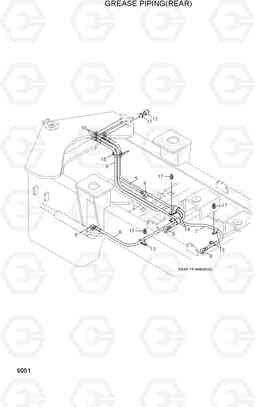 6051 GREASE PIPING(REAR) HL740TM-3(#0251-), Hyundai
