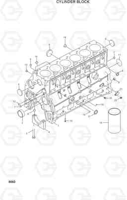 8060 CYLINDER BLOCK HL740TM-3(#0251-), Hyundai