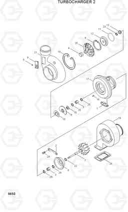 8450 TURBOCHARGER 2 HL740TM-3(#0251-), Hyundai