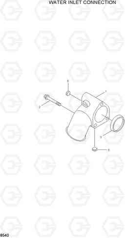 8540 WATER INLET CONNECTION HL740TM-3(#0251-), Hyundai