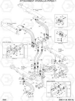 3040 ATTACHMENT HYDRAULIC PIPING 1 HL740TM-7, Hyundai