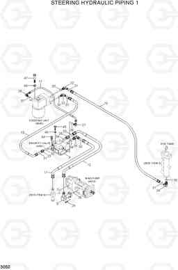 3050 STEERING HYDRAULIC PIPING 1 HL740TM-7, Hyundai