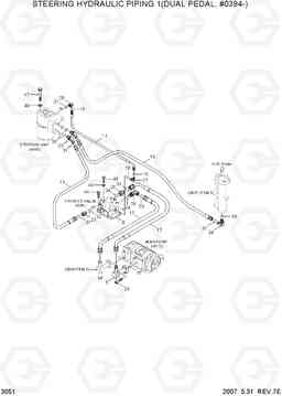 3051 STEERING HYDRAULIC PIPING 1(DUAL PEDAL) HL740TM-7, Hyundai