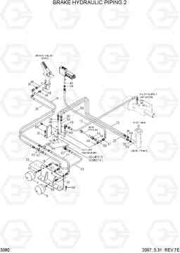 3080 BRAKE HYDRAULIC PIPING 2 HL740TM-7, Hyundai