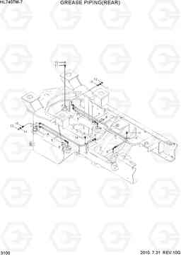 3100 GREASE PIPING(REAR) HL740TM-7, Hyundai
