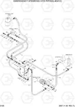 3130 EMERGENCY STEERING HYD PIPING(-#0412) HL740TM-7, Hyundai