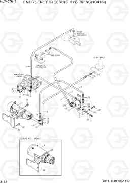 3131 EMERGENCY STEERING HYD PIPING(#0413-) HL740TM-7, Hyundai