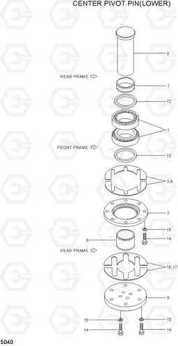 5040 CENTER PIVOT PIN(LOWER) HL740TM-7, Hyundai