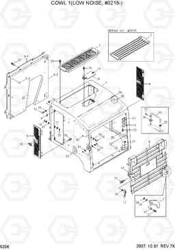 5206 COWL 1(LOW NOISE, #0218-) HL740TM-7, Hyundai