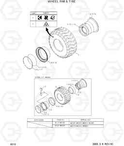 6010 WHEEL RIM & TIRE HL740TM-7, Hyundai