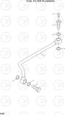 9160 FUEL FILTER PLUMBING HL740TM-7, Hyundai