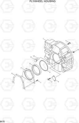 9170 FLYWHEEL HOUSING HL740TM-7, Hyundai