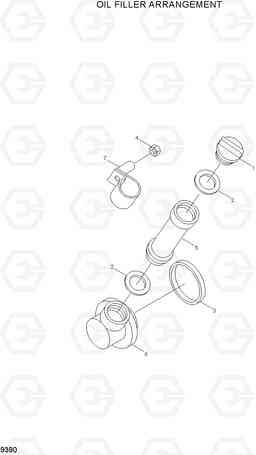 9390 OIL FILLER ARRANGEMENT HL740TM-7, Hyundai