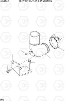 9670 EXHAUST OUTLET CONNECTION HL740TM-7, Hyundai