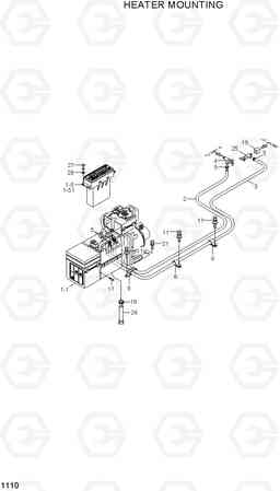 1110 HEATER MOUNTING HL740TM-7A, Hyundai