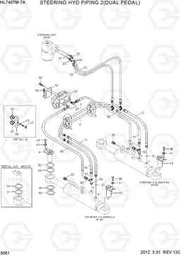 3061 STEERING HYDRAULIC PIPING 2(DUAL PEDAL) HL740TM-7A, Hyundai