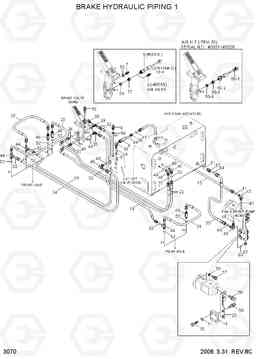 3070 BRAKE HYDRAULIC PIPING 1 HL740TM-7A, Hyundai