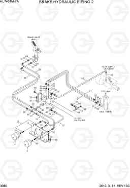 3080 BRAKE HYDRAULIC PIPING 2 HL740TM-7A, Hyundai