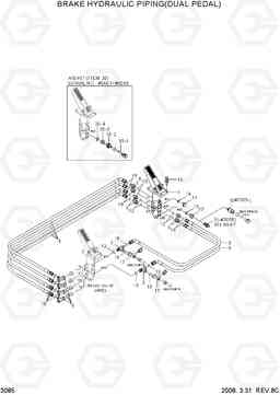 3085 BRAKE HYDRAULIC PIPING(DUAL PEDAL) HL740TM-7A, Hyundai