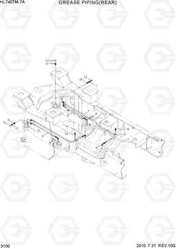 3100 GREASE PIPING(REAR) HL740TM-7A, Hyundai