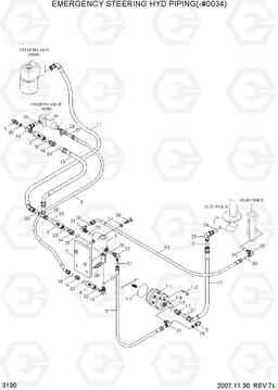 3130 EMERGENCY STEERING HYD PIPING(-#0034) HL740TM-7A, Hyundai