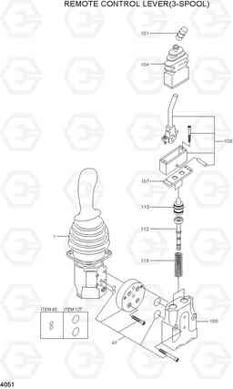 4051 REMOTE CONTROL LEVER(3-SPOOL) HL740TM-7A, Hyundai
