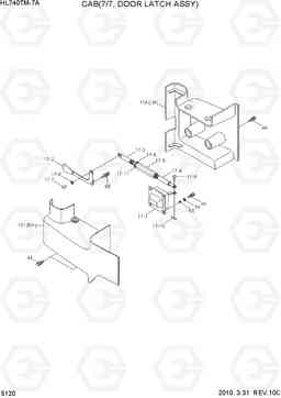 5120 CAB(7/7, DOOR LATCH ASSY) HL740TM-7A, Hyundai