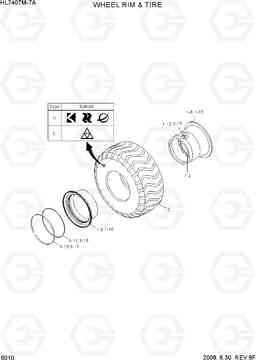 6010 WHEEL RIM & TIRE HL740TM-7A, Hyundai