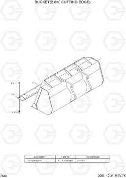 7040 BUCKET(2.0M3, CUTTING EDGE) HL740TM-7A, Hyundai