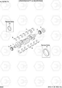 9030 CRANKSHAFT & BEARINGS HL740TM-7A, Hyundai