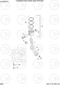 9400 CONNECTING ROD AND PISTON HL740TM-7A, Hyundai