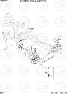 2080 BATTERY CABLE ELECTRIC HL740TM-9, Hyundai