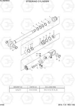 4140 STEERING CYLINDER HL740TM-9, Hyundai