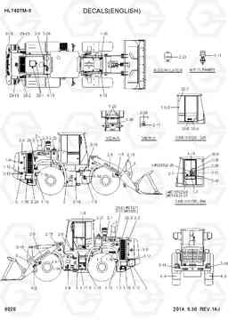 8020 DECALS(ENGLISH) HL740TM-9, Hyundai