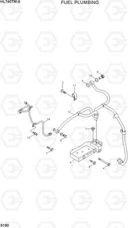 9190 FUEL PLUMBING HL740TM-9, Hyundai