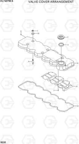 9530 VALVE COVER ARRANGEMENT HL740TM-9, Hyundai