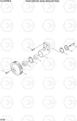 A120 FAN DRIVE AND MOUNTING HL740TM-9, Hyundai