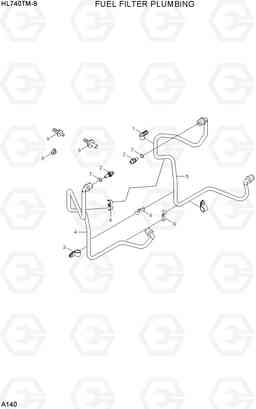 A140 FUEL FILTER PLUMBING HL740TM-9, Hyundai