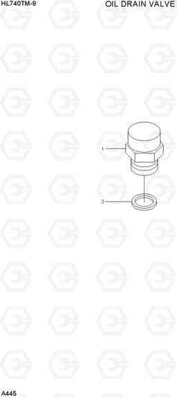 A445 OIL DRAIN VALVE HL740TM-9, Hyundai