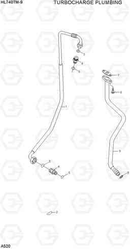 A520 TURBOCHARGER PLUMBING HL740TM-9, Hyundai