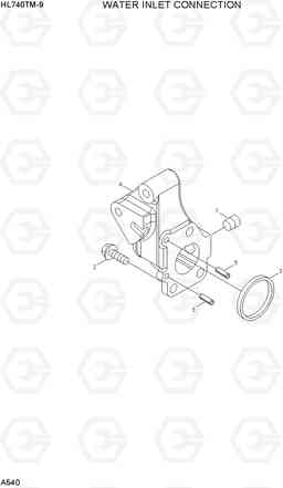 A540 WATER INLET CONNECTION HL740TM-9, Hyundai