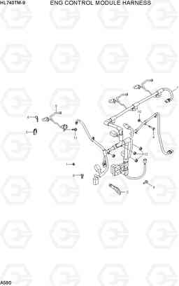 A590 ENG CONTROL MODULE HARNESS HL740TM-9, Hyundai