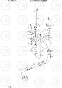 1060 EXHAUST SYSTEM HL740TM-9A, Hyundai