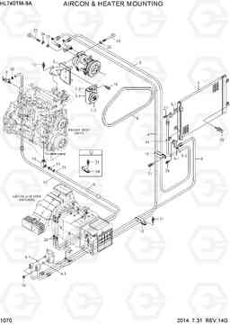 1070 AIRCON & HEATER MOUNTING HL740TM-9A, Hyundai