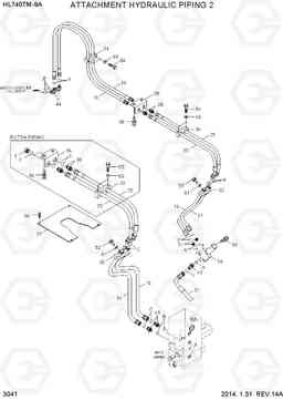 3041 ATTACHMENT HYDRAULIC PIPING 2 HL740TM-9A, Hyundai