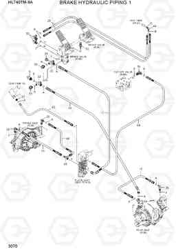 3070 BRAKE HYDRAULIC PIPING 1 HL740TM-9A, Hyundai