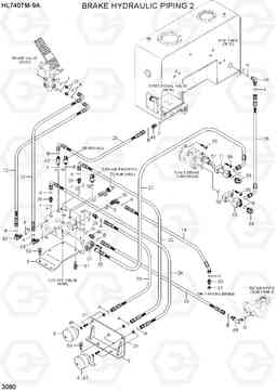 3080 BRAKE HYDRAULIC PIPING 2 HL740TM-9A, Hyundai